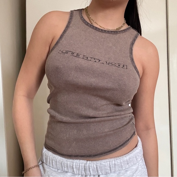H&M Tops - H&M Taupe Ribbed Tank Top